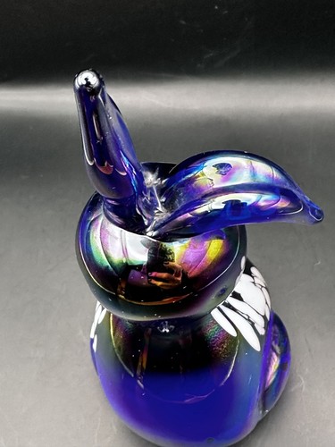 Carnival Glass Bunny Long Eared Easter Rabbit Paperweight Amethyst Purple - Picture 12 of 16
