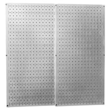 32 in. x 32 in. Overall Size Shiny Galvanized Steel Pegboard 2 Pk 32 in x 16 in.