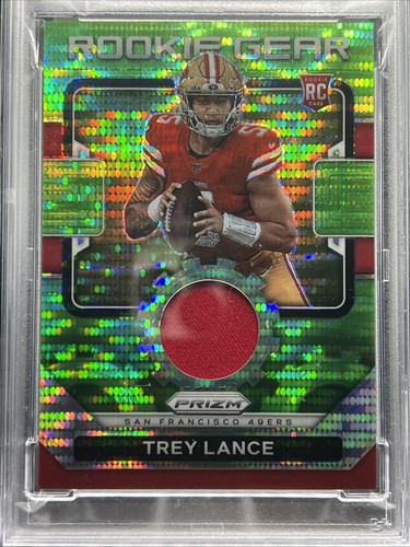 2021 Panini Prizm - TREY LANCE ROOKIE GEAR NEON GREEN PULSAR #RG3 PSA 9 Mint - Bild 3 von 4
