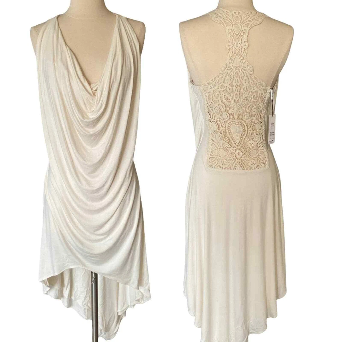 Cream top asymmetrical dress