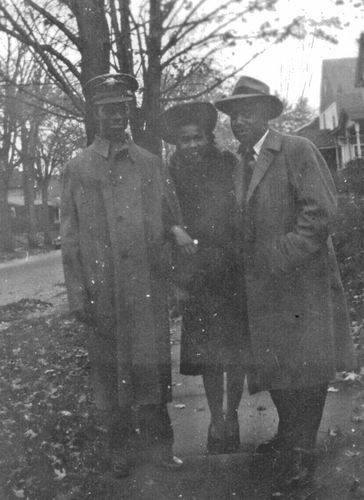 Soldier Man And Woman African American Black & White Vtg Photo 2.5" x 3.5" - Picture 2 of 3