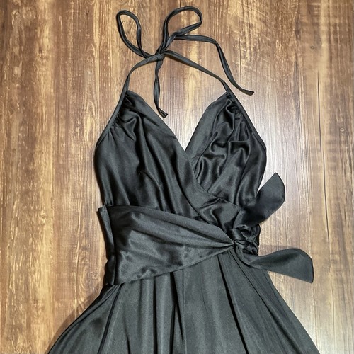 Vtg Jody T Of California Maxi Dress Women’s S Black Halter Top Whimsy Goth - Picture 3 of 11