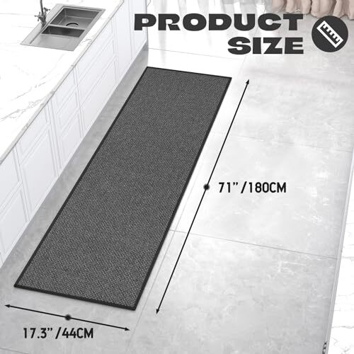 Kitchen Rug Rubber Non Slip Kitchen Rugs Washable Absorbent Runner Mat for Fl... - Bild 2 von 9