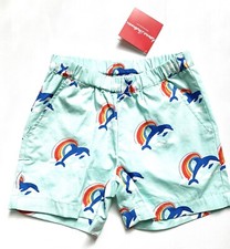 NWT Hanna Andersson 140 10 Dolphin Rainbow Blue Shorts Cotton Pockets