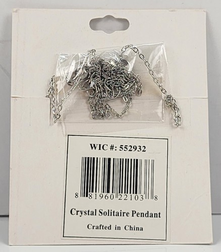 Pure Crystal Collection Solitaire Silver Tone Necklace Swarovski Pendant - Picture 4 of 4
