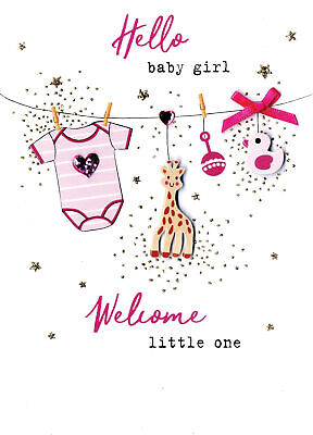 Baby Girl 1st Irresistible Christmas Greeting Card Embellished Cards