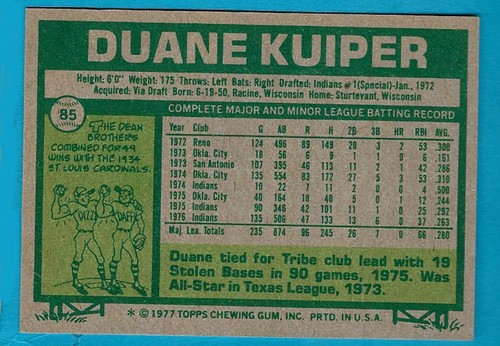 1977 Topps Baseball Card Singles Cards 1 - 110 - Picture 137 of 181