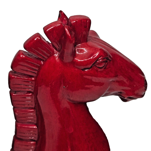 Large Resin Decorative Chess Pieces Red Horse Knight Black Bishop Book End Decor - 第 12/18 張圖片
