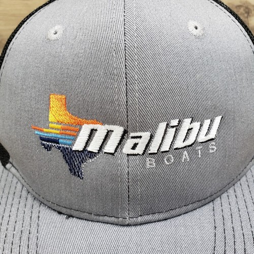 Malibu Boats Hat Cap Snapback Texas Logo Gray Black Mesh Back Adjustable - Picture 2 of 7