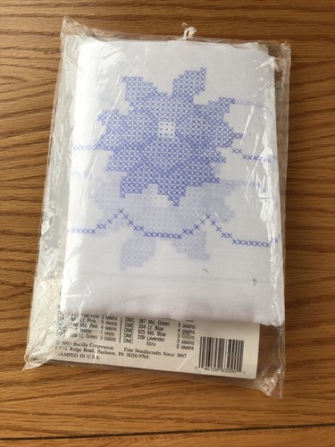 Special Edition "FAN" Table Topper Cross Stitch by Bucilla-40" New-Sealed 63990 - Picture 4 of 4