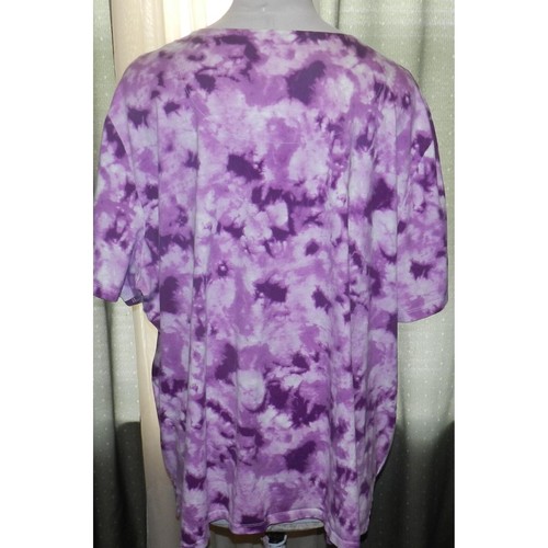 Top Liz & Me 4X 30W / 32W cotone elasticizzato tye tinto viola taglie forti donna - Foto 2 di 6