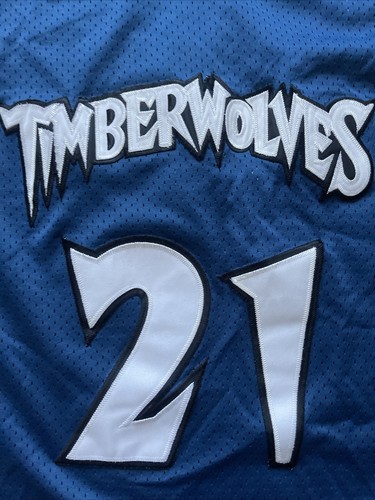 VTG NBA Minnesota Timber Wolves GARNETT CHAMPION AUTHENTIC PRO CUT JERSEY SZ 40 - Picture 3 of 7