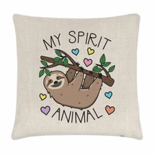 My Spirit Animal Sloth Cushion Cover Pillow Funny Joke Animal Lazy