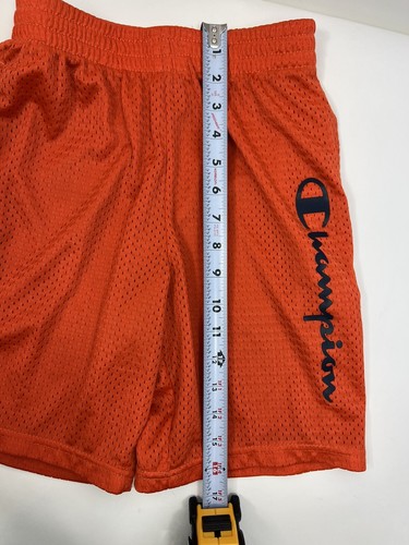 Champion Shorts Youth Sz M Orange Mesh Athletic Elastic Waist Pockets - Picture 8 of 9