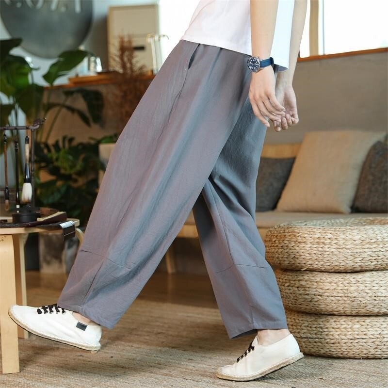 Mens Casual Trousers Chinese Style Pants Bloomers Kung Fu Training | eBay