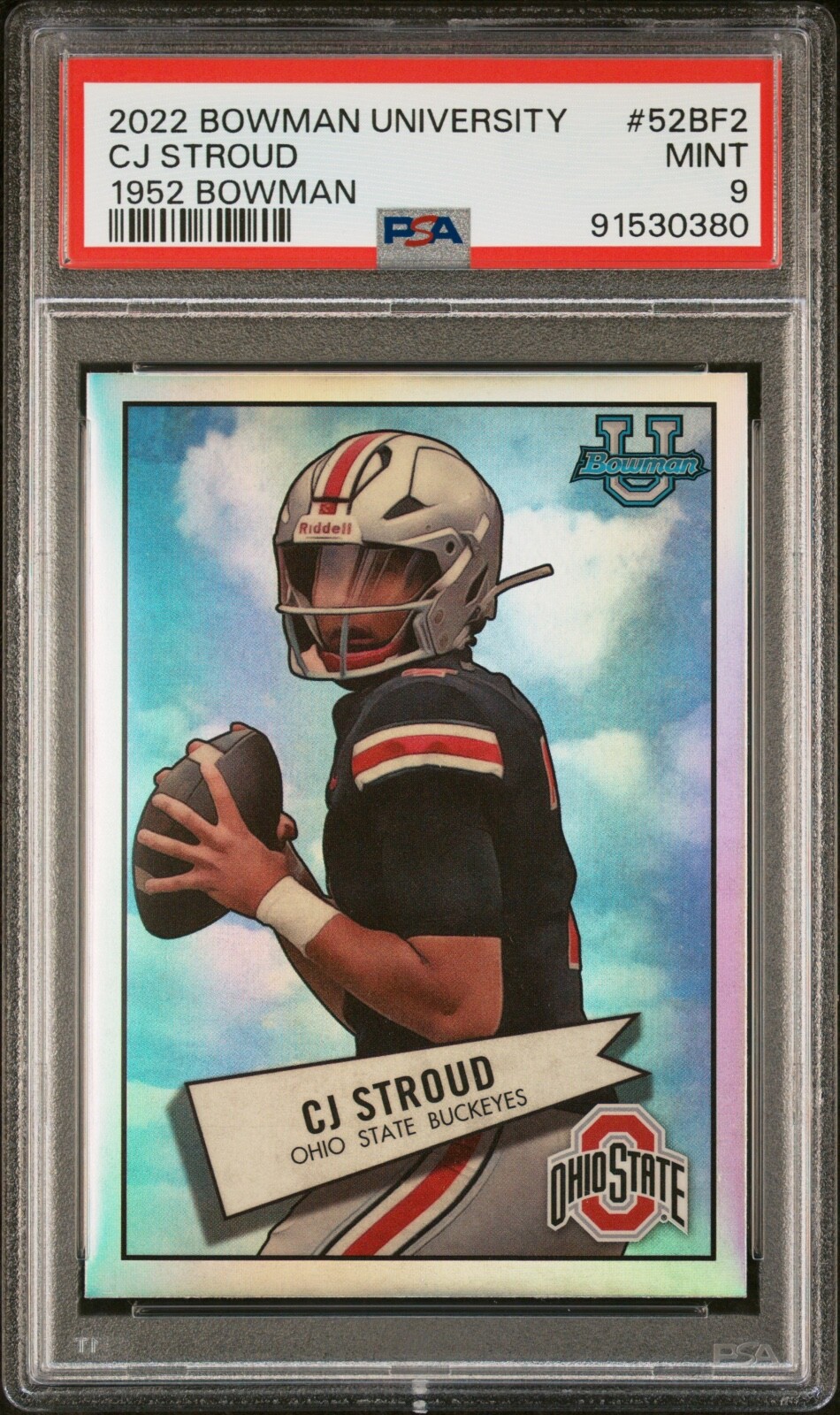 2022 Bowman University Chrome - 1952 Bowman Refractor C.J. Stroud PSA 9
