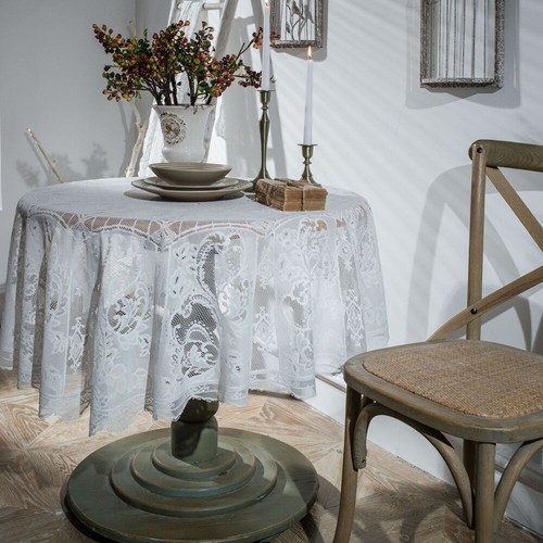 Table Cloth Lace Tablecloth Dinner Round Table Cover Wedding Vintage Home Decor - Picture 16 of 18