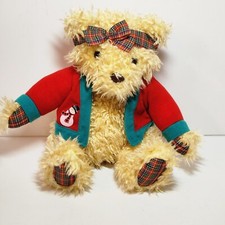 Vintage Hallmark Plush Girl Teddy Bear In Christmas Sweater Stuffed Animal