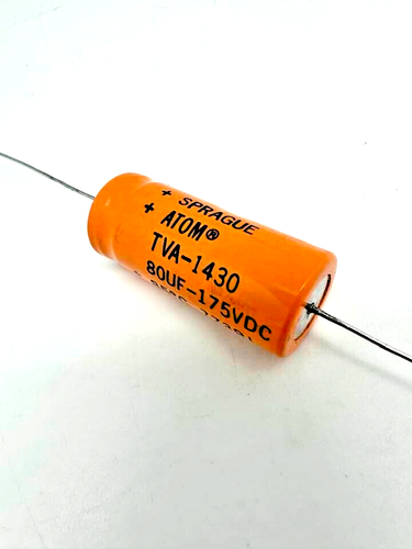 2 pz - 80uF @ 175V - SPRAGUE ORIGINALE - ATOMO # TVA-1430 - condensatore elettrolitico - Foto 4 di 4