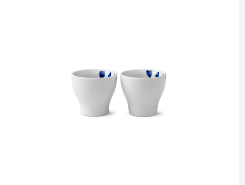 Royal Copenhagen Blue Fluted Mega Porcelain Egg Cups Set of 2 - Picture 3 of 8
