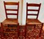 ladderback chairs rush seat antique vintage french country rustic farmhouse