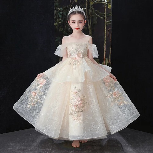Kids Pageant Evening DressFlower Girl Dress Birthday Party Robe Girls Vestidos