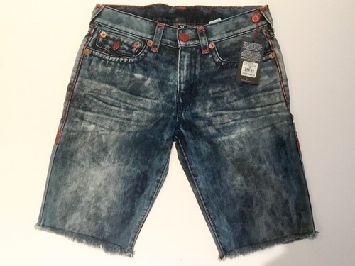 TRUE RELIGION MEN RICKY SUPER T SHORT W/FLAP INDIGO FOG MC087ZX7 NWT 34W $329 - Picture 2 of 3