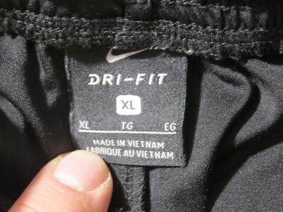 Nike Dri Fit Track Pants Boys Size XL Black Green Athletic