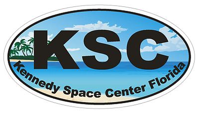 Kennedy Space Center Florida Oval Bumper Sticker or Helmet Sticker D1137