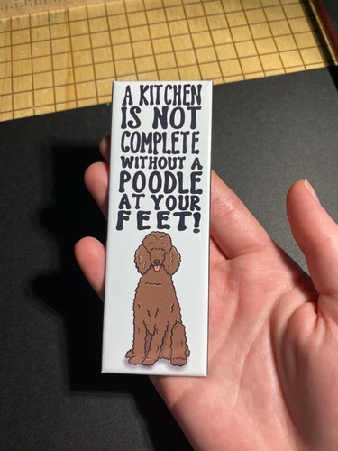 Braun Standard Pudel Magnet Hund Portrait Kunst Geschenke Sammlerstück Küche Dekor - Bild 8 von 12