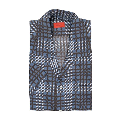 Chemise Homme ISAIA Napoli - Taille 15/38/S - Col Oxford Bleu Spread Collar - Occasion Très Bon état