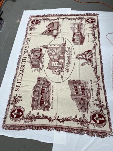 St. Elizabeth Pray For Us Wandteppich Überwurf Decke Vintage 100 Jahre Jahrhundert - Bild 2 von 7