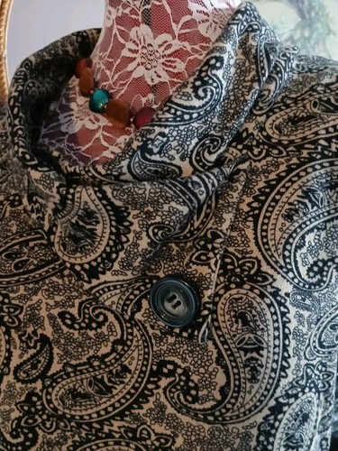 Vintage style beige & black paisley jersey tunic dress size 12 Izabel London - Picture 3 of 7