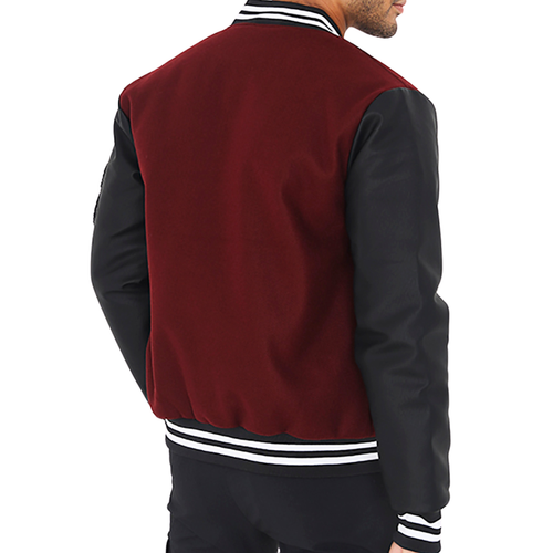 Brave Soul Mens Long Sleeve Varsity College Bomber Baseball Jacket Winter Top - Picture 9 of 9