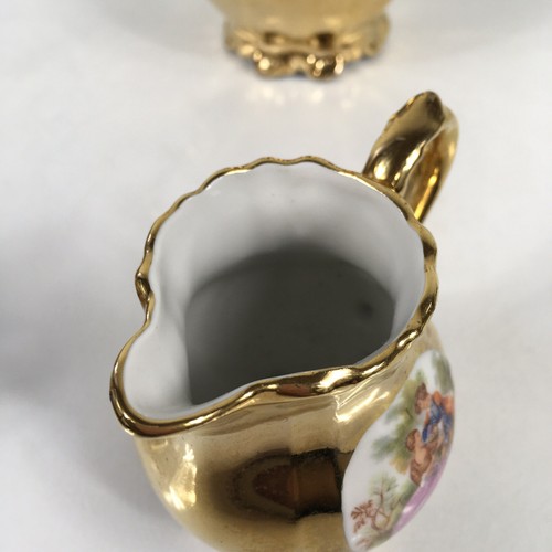 Vintage JKW Dez. Karlsbad Gold Kaffee/Teekanne mit Zucker und Milchkännchen gemarkt - Bild 4 von 10