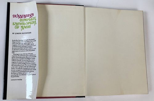 Dunninger's Complete Encyclopedia Of Magic by Joseph Dunninger HC/DJ 1970 - Picture 2 of 7