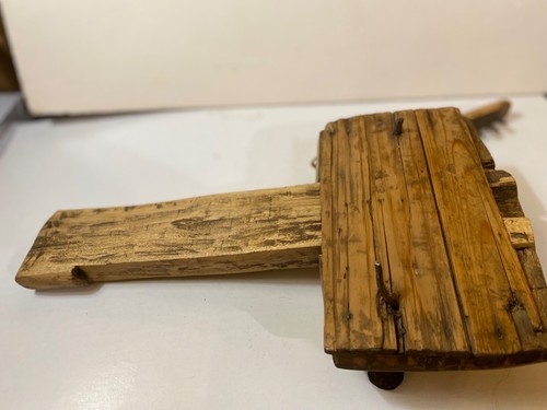 RARO! Cerradura de madera antigua primitiva hecha a mano con llave ~ PR789 - Imagen 12 de 14