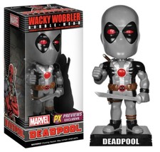 Funko Marvel Wacky Wobbler Wackelkopf Deadpool X- Force 15cm Sammelobjekt Grau