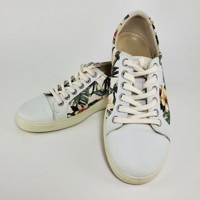 Ecco Sneaker Womens Sz 6 White Floral Soft 7 Lace Up, EUR 37, UK 4.5, CN  235 | eBay