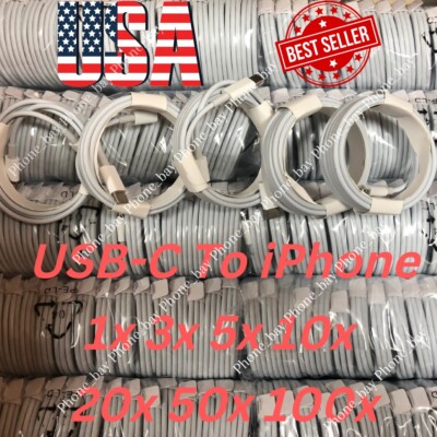 PD USB Type C Fast Charger Cable Cord USB C For iPhone 14 13 12 11 X XR XS 8 Lot
