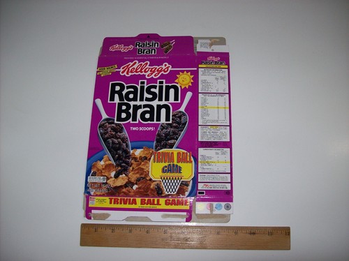 Caja de cereales vintage 1992 Kelloggs RAISIN BRAN Juegos Olímpicos EE. UU. Dream Team Larry Bird - Imagen 10 de 15