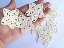 Lot 12 pcs Handmade Crochet Star, 2" Christmas tree oranment , Cream
