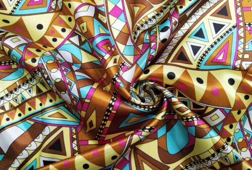 1 meter X 1.48 meter Geometric Patchwork Charmeuse Lining Silky Satin Fabric - Bild 11 von 12
