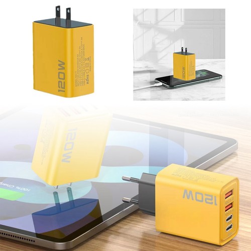 120W Portable Dual PD Charger Type C Fast Charging USB Phone Wall Power Adapter - Photo 9 sur 9