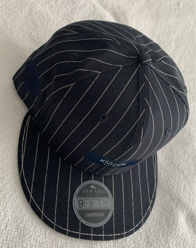 NY KNICKS HAT NEW ERA BLACK LABEL 9FIFTY SNAPBACK CAP SUIT PINSTRIPE MSG NBA - Picture 7 of 9