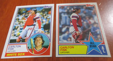 2) Carlton Fisk baseball cards 1983 Topps #20 & #393 A/S - Chicago White Sox HOF