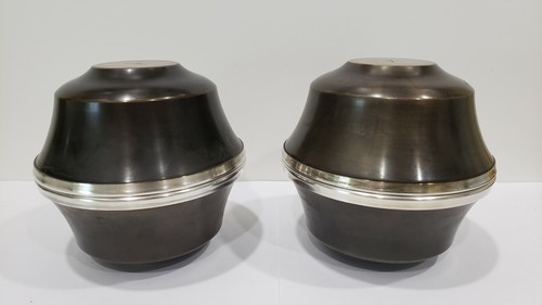 Lot of 4 Double Wall Metal Ware Bowls by William Lipton LTD - Foto 2 di 9