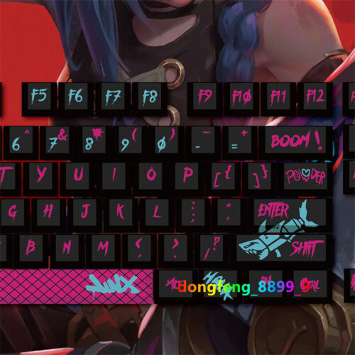 Arcane:League of Legends Jinx Keycap Button PBT Cherry MX 123 Keys For Keypads - Picture 3 of 11