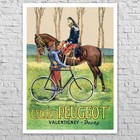 Poster Cycles Peugeot, 1910 | 24x33" Retro bicycle | Vintage home or store decor