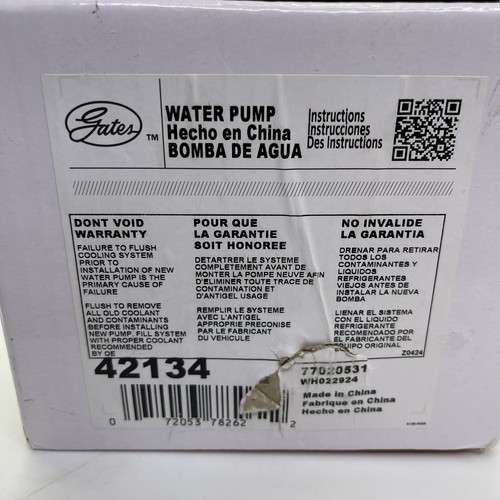 Gates 42134 Engine Water Pump for 2005-1994 Mazda MX-5 Miata 4 Cylinder 1.8L - Picture 7 of 7